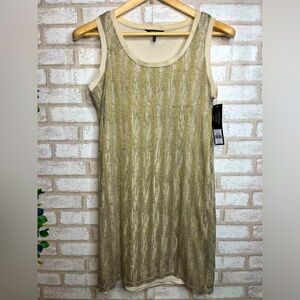 NWT Gold Metallic Mini Dress